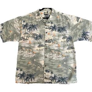 Vintage Tommy Bahama Men's XL Hawaiian Tropical Island Button-Up Shirt Beach